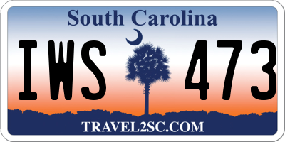 SC license plate IWS473