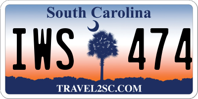 SC license plate IWS474