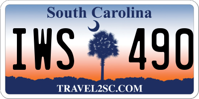 SC license plate IWS490