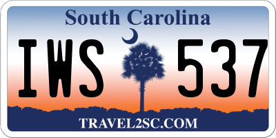 SC license plate IWS537