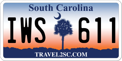 SC license plate IWS611