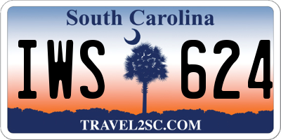 SC license plate IWS624
