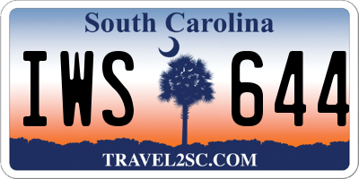 SC license plate IWS644
