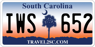 SC license plate IWS652