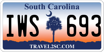 SC license plate IWS693