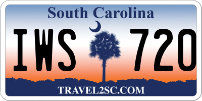 SC license plate IWS720