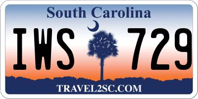 SC license plate IWS729