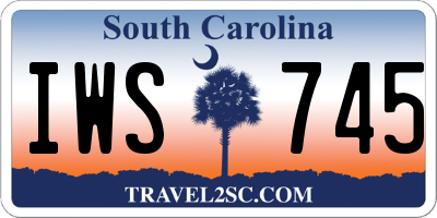 SC license plate IWS745