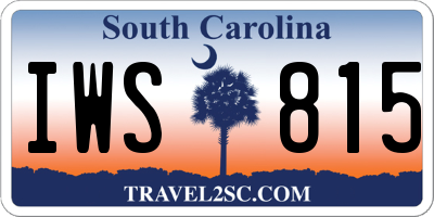 SC license plate IWS815