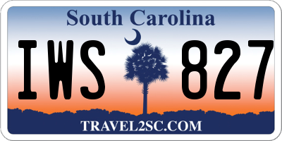 SC license plate IWS827