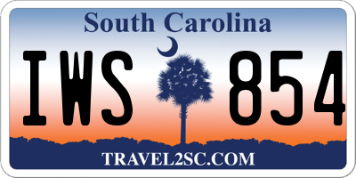 SC license plate IWS854