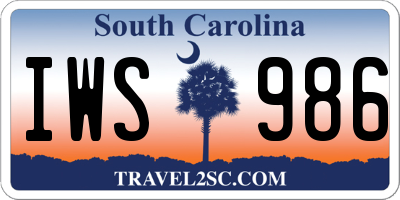 SC license plate IWS986