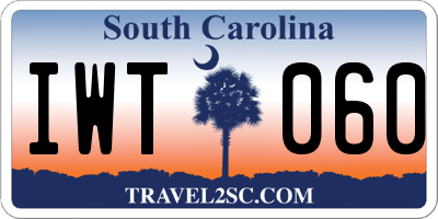 SC license plate IWT060