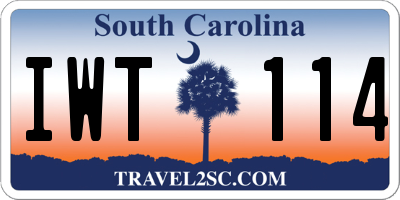 SC license plate IWT114