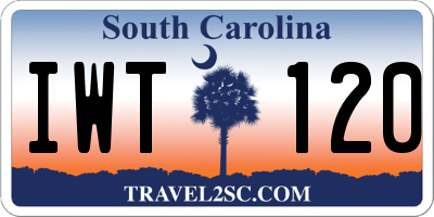 SC license plate IWT120