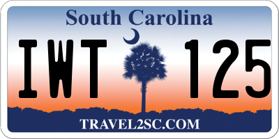 SC license plate IWT125