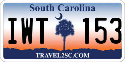 SC license plate IWT153