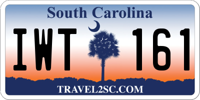 SC license plate IWT161