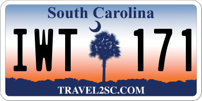 SC license plate IWT171