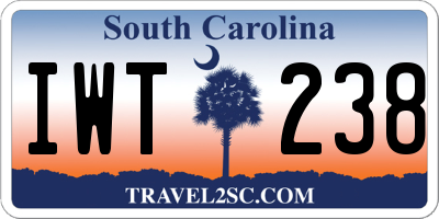 SC license plate IWT238
