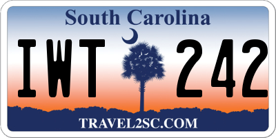 SC license plate IWT242