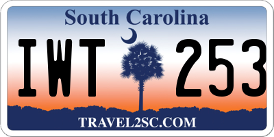 SC license plate IWT253