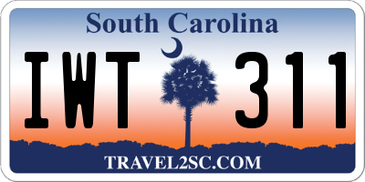 SC license plate IWT311