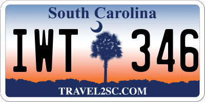 SC license plate IWT346