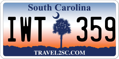 SC license plate IWT359