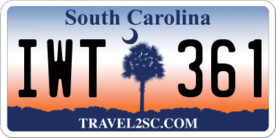 SC license plate IWT361