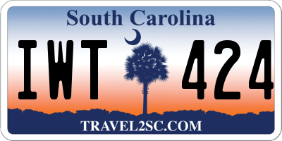 SC license plate IWT424