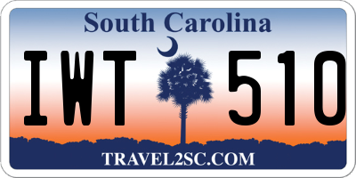 SC license plate IWT510
