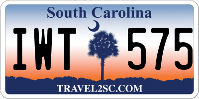 SC license plate IWT575