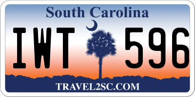 SC license plate IWT596