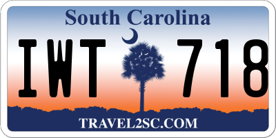 SC license plate IWT718
