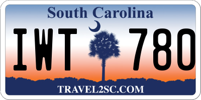 SC license plate IWT780