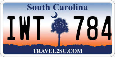 SC license plate IWT784