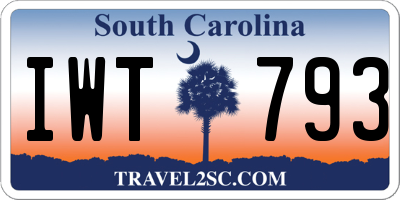 SC license plate IWT793