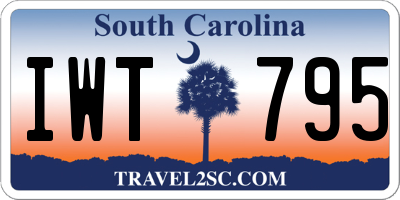 SC license plate IWT795