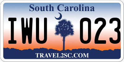 SC license plate IWU023
