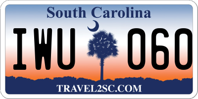 SC license plate IWU060