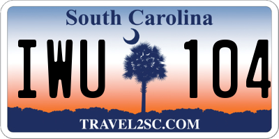 SC license plate IWU104