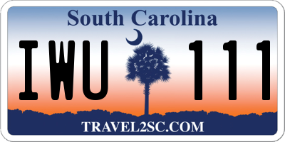 SC license plate IWU111
