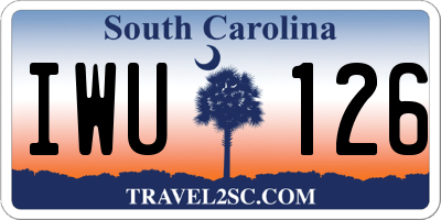 SC license plate IWU126