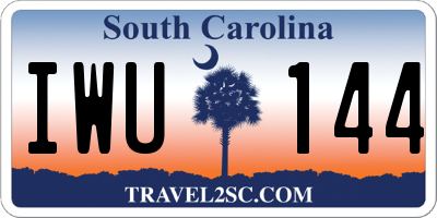 SC license plate IWU144