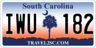 SC license plate IWU182