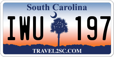 SC license plate IWU197