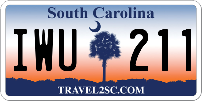 SC license plate IWU211