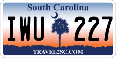 SC license plate IWU227