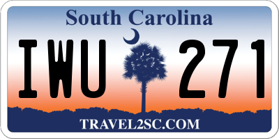 SC license plate IWU271